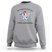 Prostate Cancer Awareness Sweatshirt Rooster Light Blue Ribbon Survivor Chemotherapy Gift