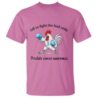 Prostate Cancer Awareness T Shirt Rooster Light Blue Ribbon Survivor Chemotherapy Gift