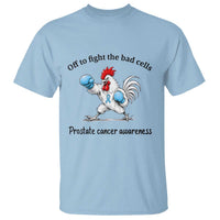 Prostate Cancer Awareness T Shirt Rooster Light Blue Ribbon Survivor Chemotherapy Gift
