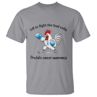 Prostate Cancer Awareness T Shirt Rooster Light Blue Ribbon Survivor Chemotherapy Gift