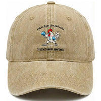 Prostate Cancer Awareness Washed Cotton Baseball Cap Rooster Light Blue Ribbon Survivor Chemotherapy Gift