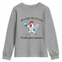 Prostate Cancer Awareness Youth Sweatshirt Rooster Light Blue Ribbon Survivor Chemotherapy Gift