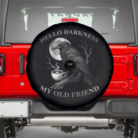 Funny Crow Coffee Spare Tire Cover Raven Spooky Halloween Hello Darkness My Old Friend - Wonder Print Shop