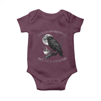 Funny Crow Coffee Baby Onesie Raven Spooky Halloween Hello Darkness My Old Friend - Wonder Print Shop