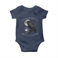 Funny Crow Coffee Baby Onesie Raven Spooky Halloween Hello Darkness My Old Friend - Wonder Print Shop