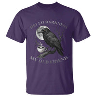 Funny Crow Coffee T Shirt Raven Spooky Halloween Hello Darkness My Old Friend - Wonder Print Shop