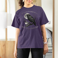 Funny Crow Coffee T Shirt For Women Raven Spooky Halloween Hello Darkness My Old Friend - Wonder Print Shop