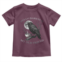 Funny Crow Coffee Toddler T Shirt Raven Spooky Halloween Hello Darkness My Old Friend - Wonder Print Shop