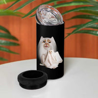 Funny Halloween Ghost Cat Meme 4 in 1 Can Cooler Tumbler - Wonder Print Shop