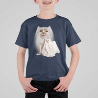 Funny Halloween Ghost Cat Meme T Shirt For Kid - Wonder Print Shop