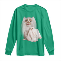 Funny Halloween Ghost Cat Meme Long Sleeve Shirt - Wonder Print Shop