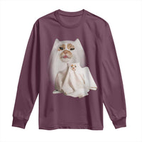 Funny Halloween Ghost Cat Meme Long Sleeve Shirt - Wonder Print Shop