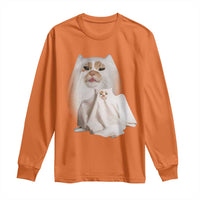 Funny Halloween Ghost Cat Meme Long Sleeve Shirt - Wonder Print Shop