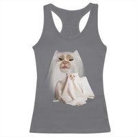 Funny Halloween Ghost Cat Meme Racerback Tank Top - Wonder Print Shop