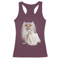 Funny Halloween Ghost Cat Meme Racerback Tank Top - Wonder Print Shop