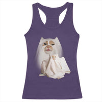Funny Halloween Ghost Cat Meme Racerback Tank Top - Wonder Print Shop