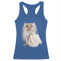 Funny Halloween Ghost Cat Meme Racerback Tank Top - Wonder Print Shop