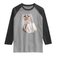 Funny Halloween Ghost Cat Meme Raglan Shirt - Wonder Print Shop