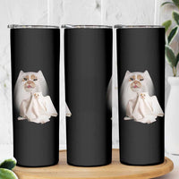Funny Halloween Ghost Cat Meme Skinny Tumbler - Wonder Print Shop