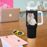 Funny Halloween Ghost Cat Meme Tumbler With Handle - Wonder Print Shop
