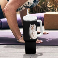Funny Halloween Ghost Cat Meme Tumbler With Handle - Wonder Print Shop