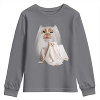Funny Halloween Ghost Cat Meme Youth Sweatshirt - Wonder Print Shop