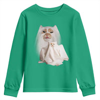 Funny Halloween Ghost Cat Meme Youth Sweatshirt - Wonder Print Shop