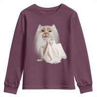 Funny Halloween Ghost Cat Meme Youth Sweatshirt - Wonder Print Shop
