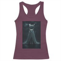 Cat Halloween Racerback Tank Top Spooky Season Ghost Kitten Haunted Mansion - Wonder Print Shop