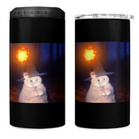 Wizard Cat 4 in 1 Can Cooler Tumbler Weird Funny Retro Halloween Orange Cat Meme - Wonder Print Shop