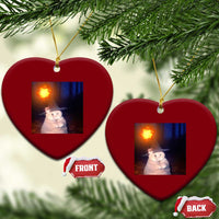 Wizard Cat Ceramic Ornament Weird Funny Retro Halloween Orange Cat Meme - Wonder Print Shop