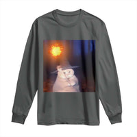 Wizard Cat Long Sleeve Shirt Weird Funny Retro Halloween Orange Cat Meme - Wonder Print Shop