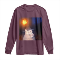 Wizard Cat Long Sleeve Shirt Weird Funny Retro Halloween Orange Cat Meme - Wonder Print Shop
