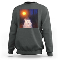 Wizard Cat Sweatshirt Weird Funny Retro Halloween Orange Cat Meme - Wonder Print Shop