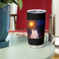 Wizard Cat Tumbler Cup Weird Funny Retro Halloween Orange Cat Meme - Wonder Print Shop
