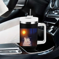 Wizard Cat Tumbler With Handle Weird Funny Retro Halloween Orange Cat Meme - Wonder Print Shop