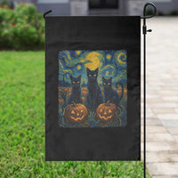 Cat Starry Night Garden Flag Funny Cat Lover Gifts Halloween Van Gogh - Wonder Print Shop