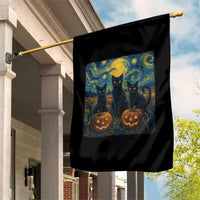 Cat Starry Night Garden Flag Funny Cat Lover Gifts Halloween Van Gogh - Wonder Print Shop