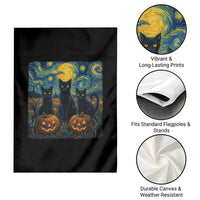 Cat Starry Night Garden Flag Funny Cat Lover Gifts Halloween Van Gogh - Wonder Print Shop