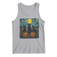 Cat Starry Night Tank Top Funny Cat Lover Gifts Halloween Van Gogh - Wonder Print Shop