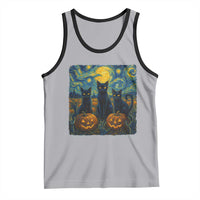 Cat Starry Night Tank Top Funny Cat Lover Gifts Halloween Van Gogh - Wonder Print Shop