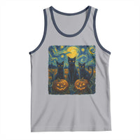 Cat Starry Night Tank Top Funny Cat Lover Gifts Halloween Van Gogh - Wonder Print Shop