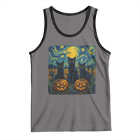 Cat Starry Night Tank Top Funny Cat Lover Gifts Halloween Van Gogh - Wonder Print Shop