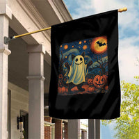 Funny Halloween Ghost Cat Garden Flag Starry Night Van Gogh Cat Lover Gifts - Wonder Print Shop