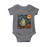 Funny Halloween Ghost Cat Baby Onesie Starry Night Van Gogh Cat Lover Gifts - Wonder Print Shop