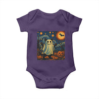 Funny Halloween Ghost Cat Baby Onesie Starry Night Van Gogh Cat Lover Gifts - Wonder Print Shop