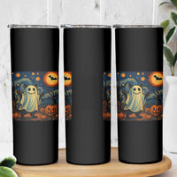 Funny Halloween Ghost Cat Skinny Tumbler Starry Night Van Gogh Cat Lover Gifts - Wonder Print Shop