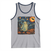 Funny Halloween Ghost Cat Tank Top Starry Night Van Gogh Cat Lover Gifts - Wonder Print Shop