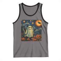 Funny Halloween Ghost Cat Tank Top Starry Night Van Gogh Cat Lover Gifts - Wonder Print Shop