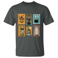 Black Cat Pumpkin T Shirt Retro Halloween Ghots Cat Stamp - Wonder Print Shop